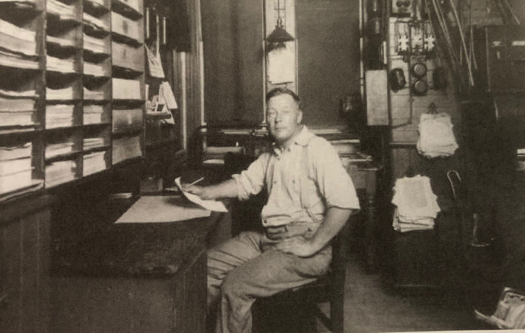 Postmaster inside Sugar Grove Train Depot-1.jpg