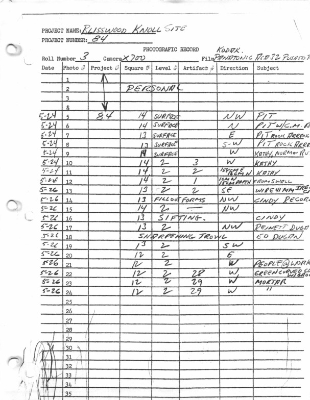 Blisswood Knoll Site Log, Roll 3, May 1984.pdf