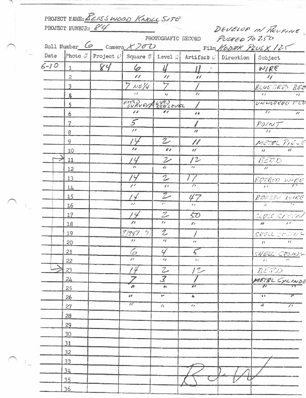 Blisswood Knoll Site Log, Roll 6, June 1984.pdf