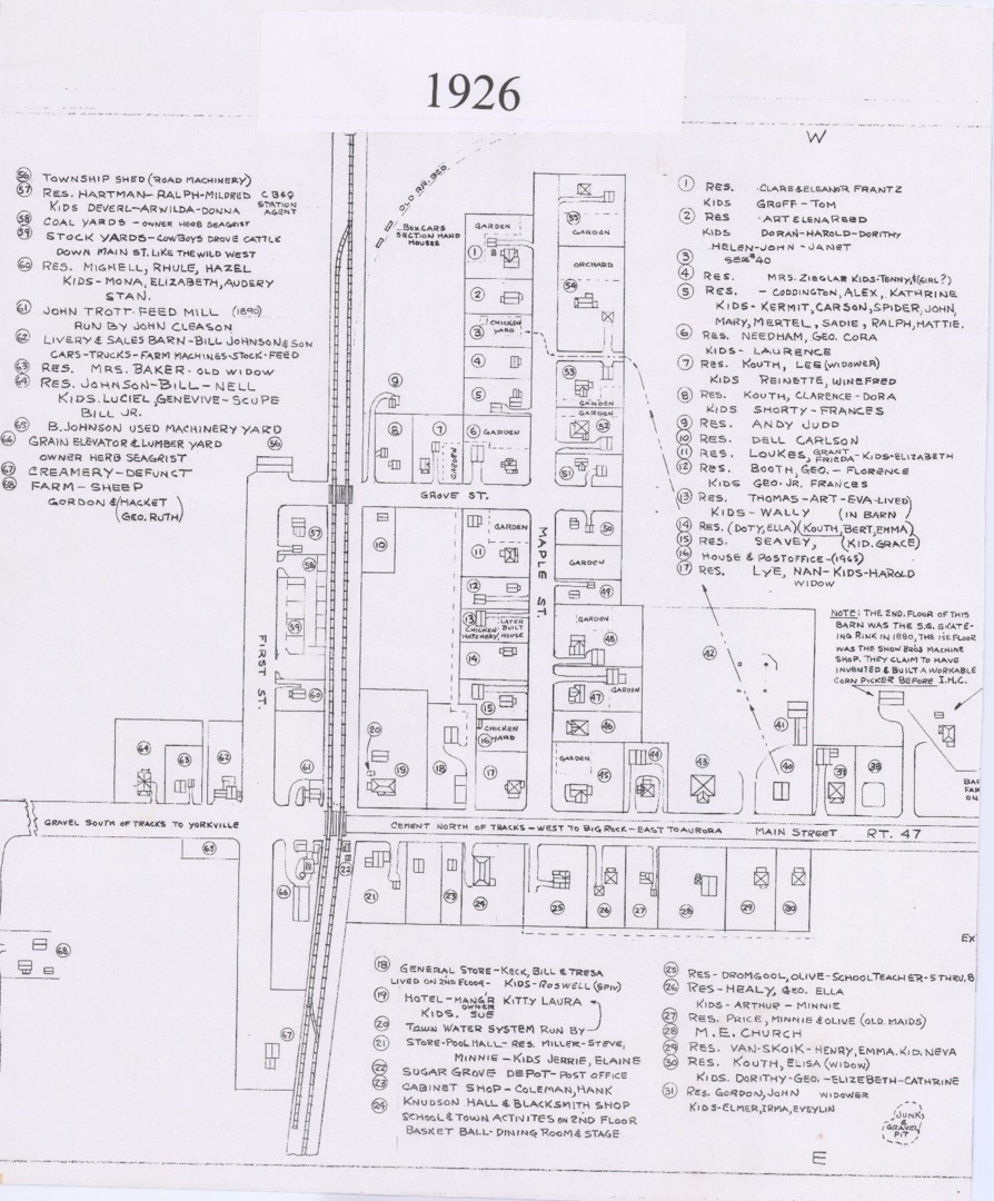 Map, 1926, the Village of Sugar Grove, Kane County, Illinois, drawn by Groff Frantz. side 1 of 2.pdf