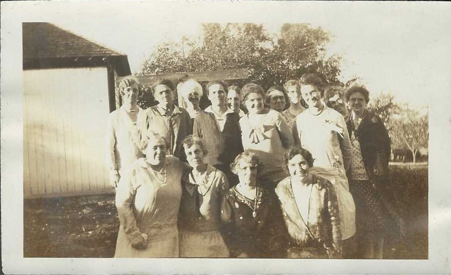 Gathering at Stella Meyer's home.