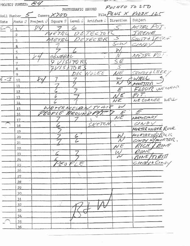 Blisswood Knoll Site Log, Roll 5, June 1984.pdf