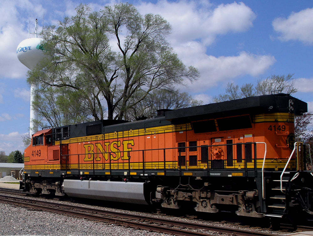 BNSF Engine and Sugar Grove Water Tower.jpg