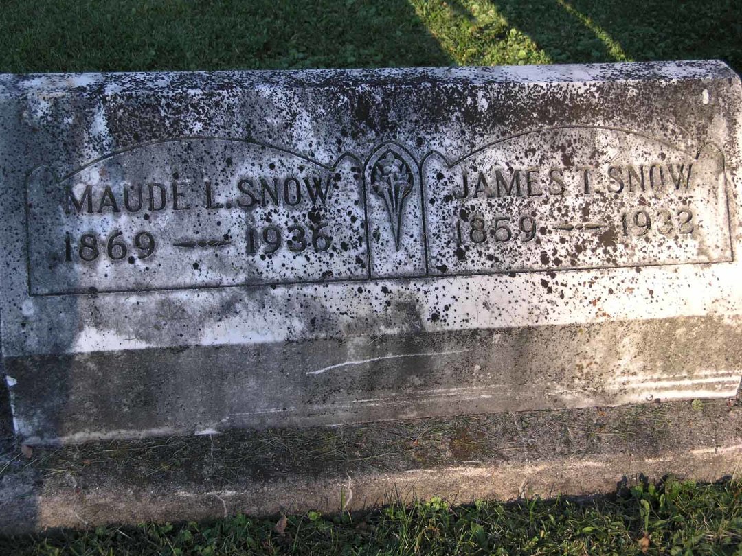 Snow Headstone for Maude L 1869-1936 and James T 1859-1932 -  Reduced.jpg