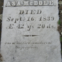 Asa McDole:  Headstone 1797 - 1839