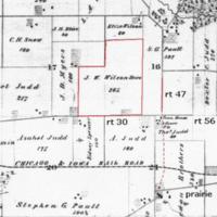 Map from 1871 Atlas showing current Route 30, Route 56, Route 47, and Prairie Street