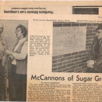 McCannon Family:  Newspaper Article &quot;McCannons of Sugar Grove.  1970.