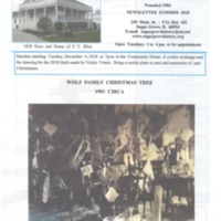 Newsletter Summer 2018:  Sugar Grove Historical Society