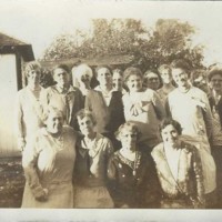 Gathering at Stella Meyer's home.