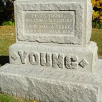 Peleg Young (1817 - 1890) and Wife Sophronia J Boyce Young (1826 - 1890):  Headstones