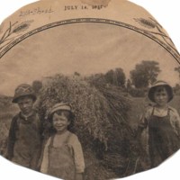 McCannon Children at Jericho Stage Coach Station:  Newspaper Clipping, July 14, 1917