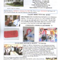 Newsletter February 2009: Sugar Grove Historical Society