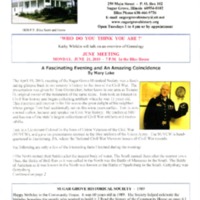 Newsletter June 2010: Sugar Grove Historical Society